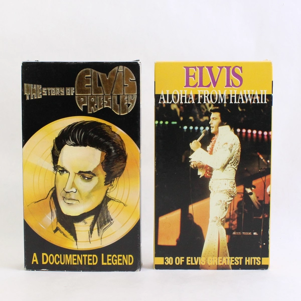  Lot Of 2 Elvis VHS Aloha From Hawaii and The Story Of Elvis Presley 1990