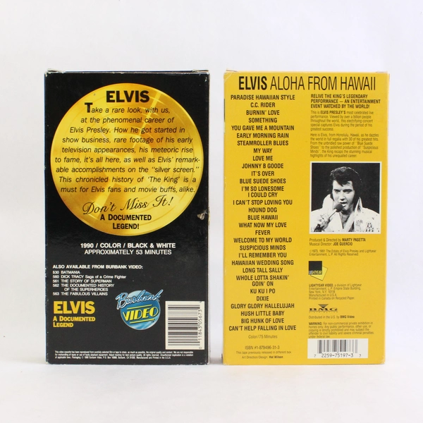  Lot Of 2 Elvis VHS Aloha From Hawaii and The Story Of Elvis Presley 1990