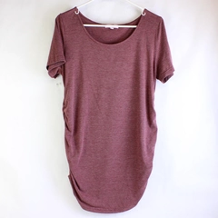 Bihome Brick Red Ruched Maternity T-Shirt Women's Size XL