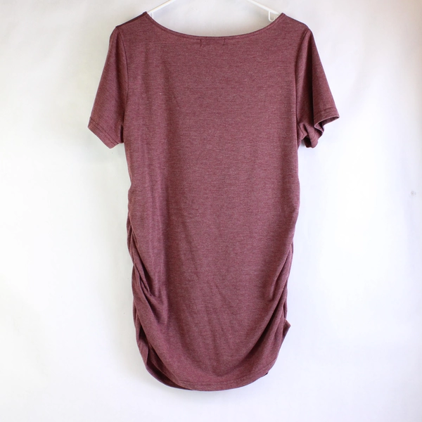 Bihome Brick Red Ruched Maternity T-Shirt Women's Size XL