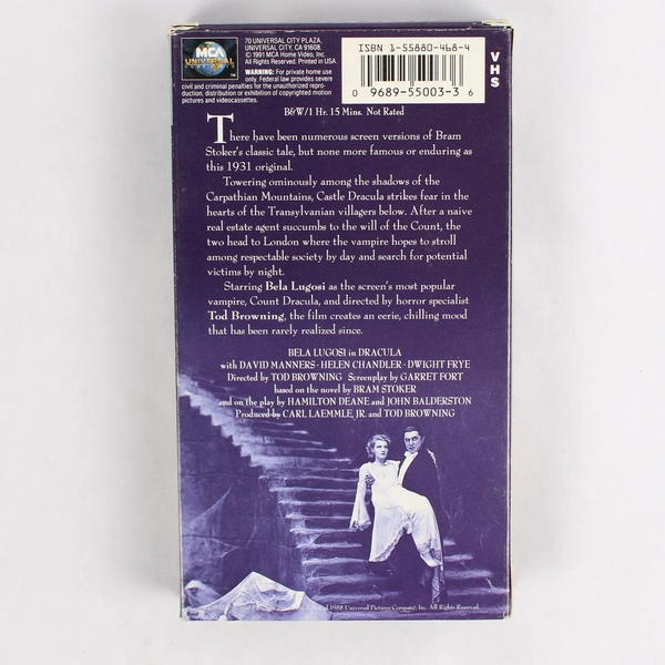 Dracula VHS 1991 Not Rated MCA Black and White Film