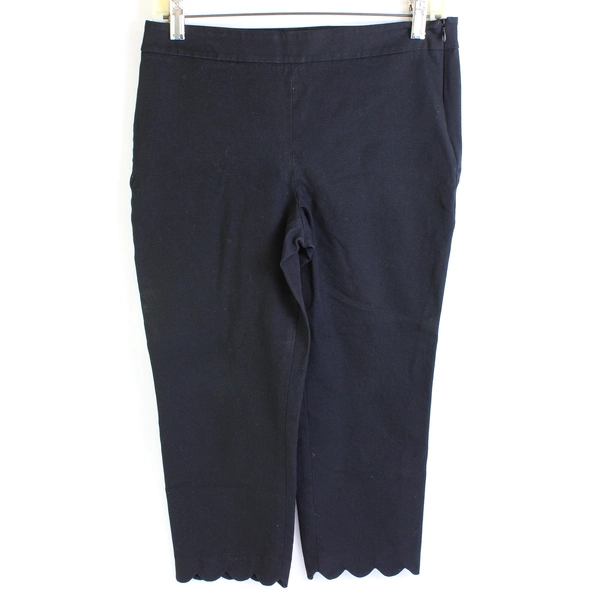 Talbots Chatham Crop Black Scallop Hem Capris Women's Size 4P