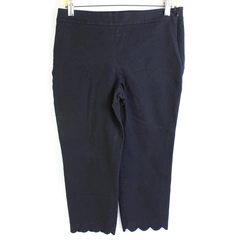 Talbots Chatham Crop Black Scallop Hem Capris Women's Size 4P