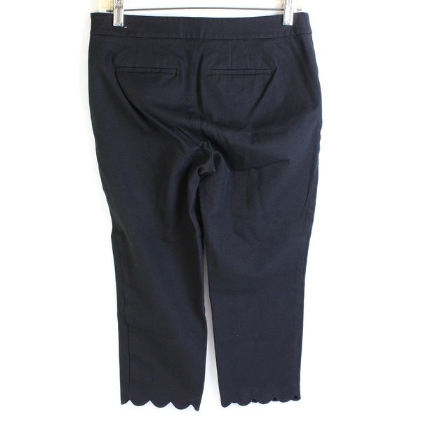 Talbots Chatham Crop Black Scallop Hem Capris Women's Size 4P