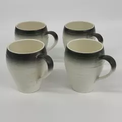 Set of 4 Mikasa Swirl Ombre Graphite Mugs 18 oz Coffee Cups Mugs Ceramic