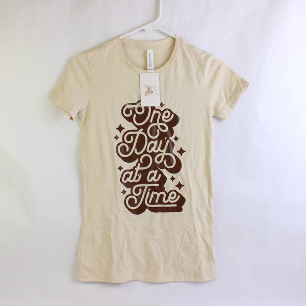 NWT Bella + Canvas Cream and Brown T-Shirt Women's Size Small