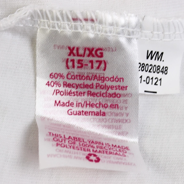 NWT No Boundaries White Semi-Fitted T-Shirt Junior's Size XL 15-17