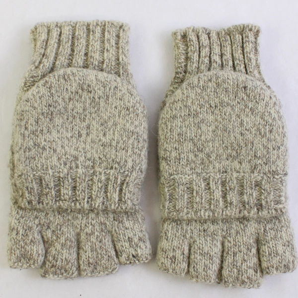 Fownes Women's Beige Wool Blend Knit Mittens/Gloves One Size