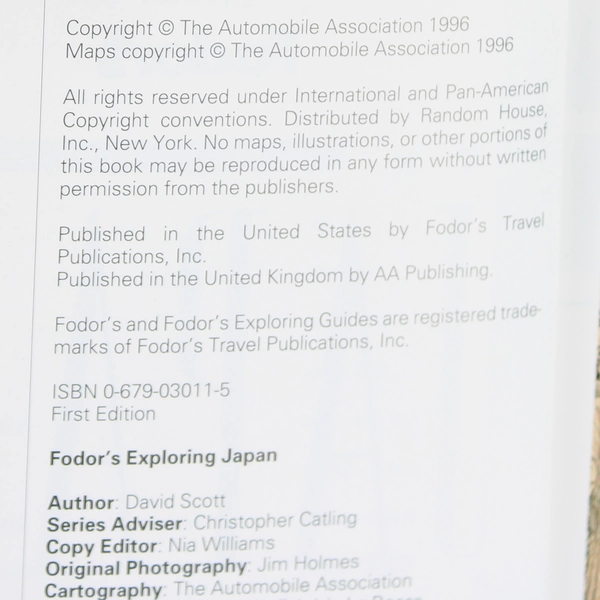 Exploring Japan Fodor's First Edition 1996 Trade PB