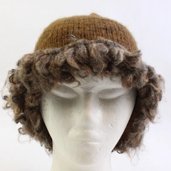 Women's Handmade Brown Knit Beanie Hat One Size