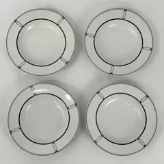 4 Studio Nova Exhibition Wide Rim Soup Bowls 9 Inch Black Blue Taupe Ribbed