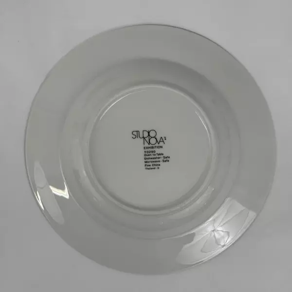 4 Studio Nova Exhibition Wide Rim Soup Bowls 9 Inch Black Blue Taupe Ribbed