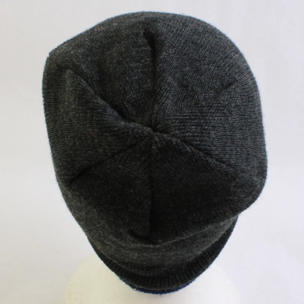 Tommy Hilfiger Gray and Blue Acrylic Knit Beanie Adult One Size