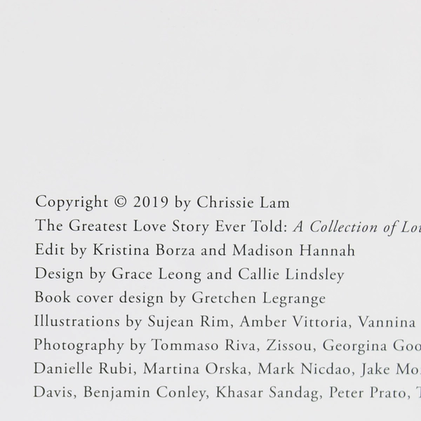 Greatest Love Story Ever Told Chrissie Lam 2020 Hardcover
