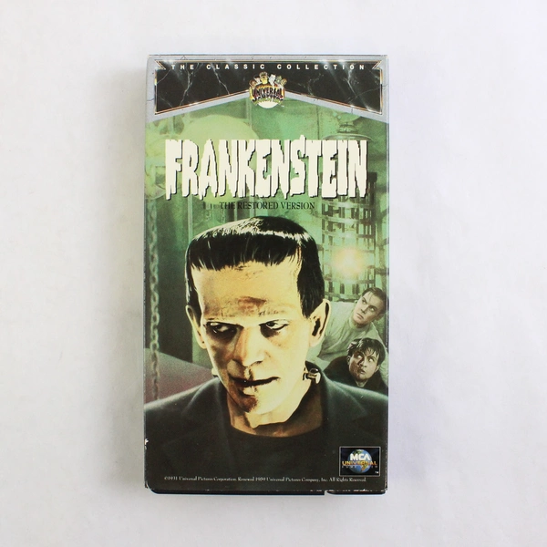 Vintage Frankenstein VHS Tape The Restored Version, 1959 B&W
