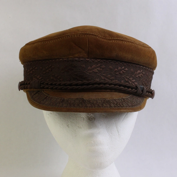 Vintage Echte Prinz Heinrich Mütze Brown Suede Cap One Size