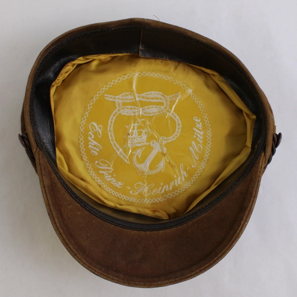 Vintage Echte Prinz Heinrich Mütze Brown Suede Cap One Size
