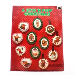 Banar Designs A Stik 'n Puff Christmas 12 Counted Cross Stitch Design Ornaments