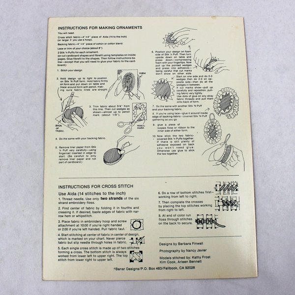 Banar Designs A Stik 'n Puff Christmas 12 Counted Cross Stitch Design Ornaments