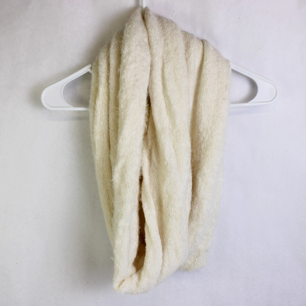 Echo Cream Colored Cowl Loop Knit Scarf