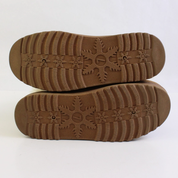 SO Kohl's Tan Faux Suede Boots Faux Fur Trim Women's Size 7 Med