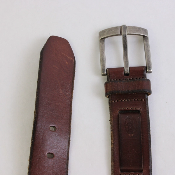 Fossil Brown Genuine Leather Belt Gunmetal Buckle Men's Size 100/40