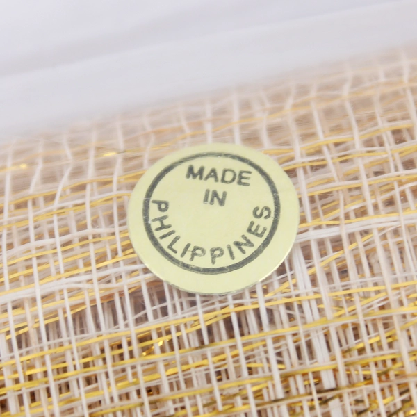 2 Rolls Brown and Beige Lurex Sinamay Fabric/Ribbon Partially Used