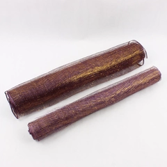 2 Rolls Purple Lurex Sinamay Fabric/Ribbon Partially Used