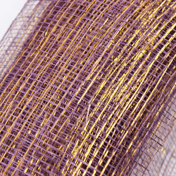 2 Rolls Purple Lurex Sinamay Fabric/Ribbon Partially Used