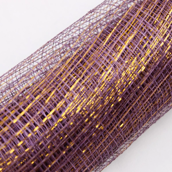 2 Rolls Purple Lurex Sinamay Fabric/Ribbon Partially Used