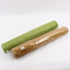 2 Rolls Brown and Green Sinamay Fabric/Ribbon Partially Used