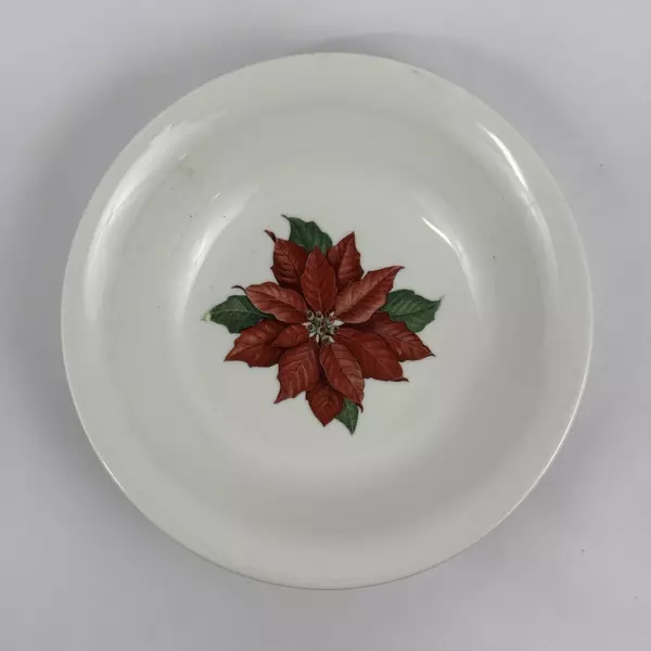 7 Vintage Hallmark 7 Inch Christmas Cereal Bowls Poinsettia Pattern