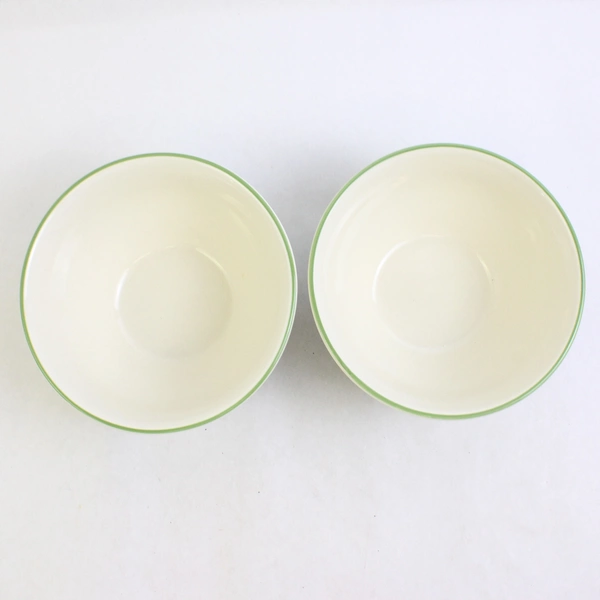 Set of 2 Pfaltzgraff The Circle of Kindness Soup/Cereal Bowls Green 6"