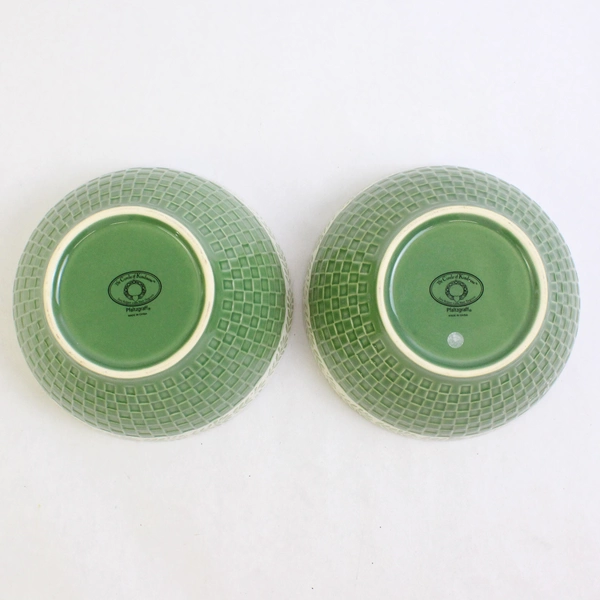 Set of 2 Pfaltzgraff The Circle of Kindness Soup/Cereal Bowls Green 6"