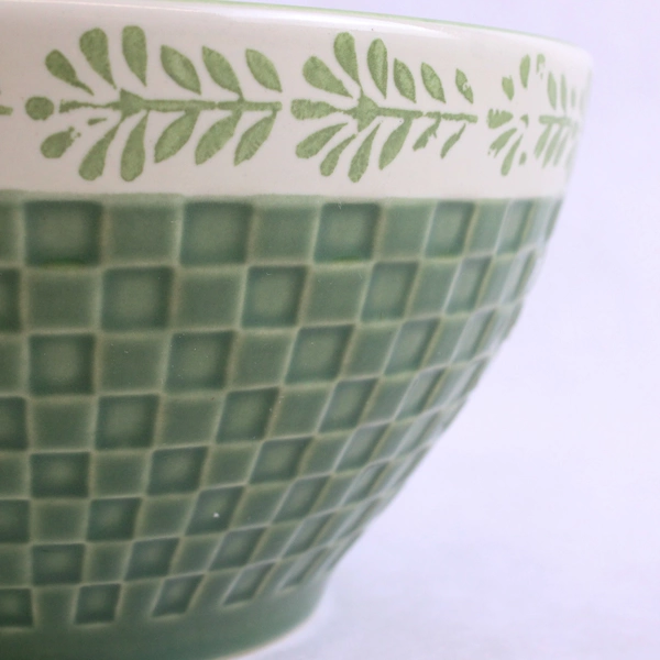 Set of 2 Pfaltzgraff The Circle of Kindness Soup/Cereal Bowls Green 6"