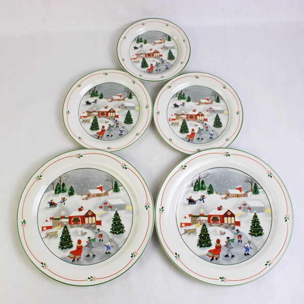 Lot Of 5 Sango Silent Night Pattern Dinner 2 Salad Saucer Tiered Dinner Plate