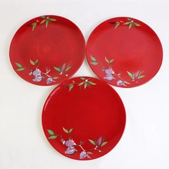 Set of 3 Tracy Porter Jolly Ol' Snowy Plums & Holly Dinner Plates 11"