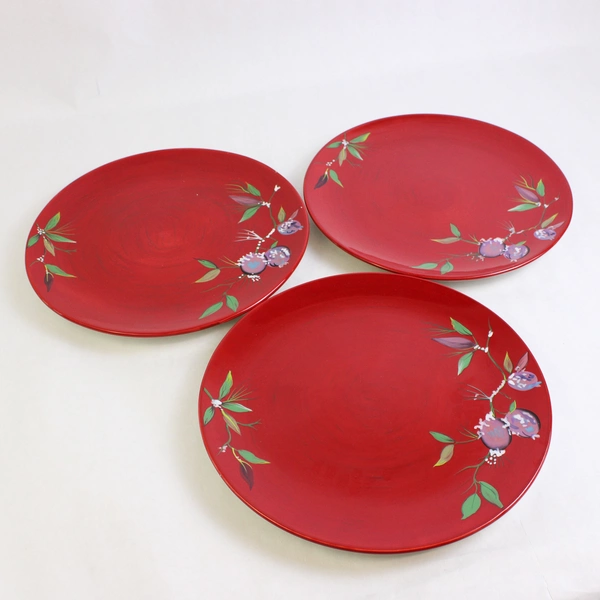 Set of 3 Tracy Porter Jolly Ol' Snowy Plums & Holly Dinner Plates 11"