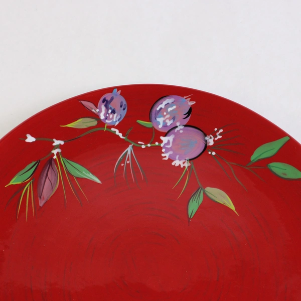 Set of 2 Tracy Porter Jolly Ol' Snowy Plums & Holly Dinner Plates 11"