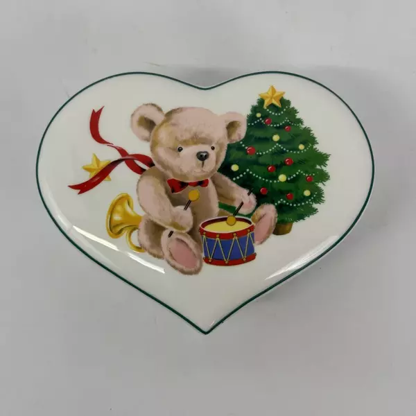 Christopher Stuart Little Drummer Bear China Christmas Heart Trinket Box