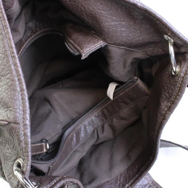 Rosetti Dark Brown Faux Leather Shoulder Bag Purse Flawed