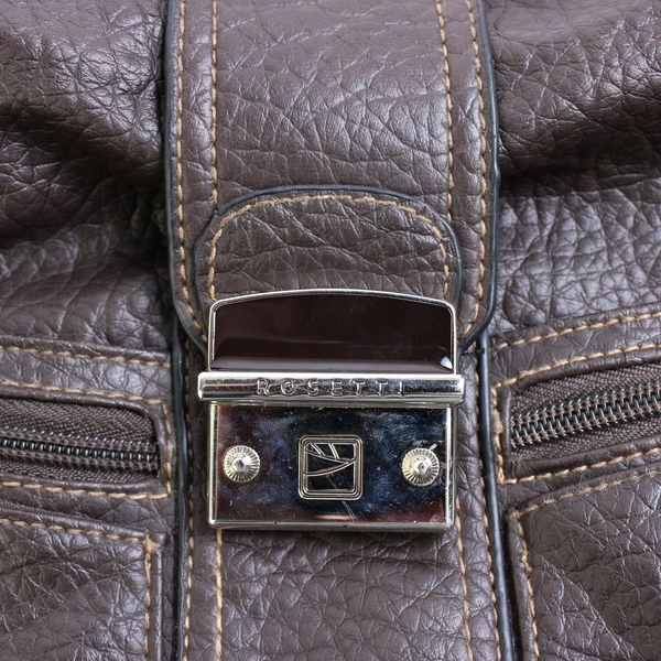 Rosetti Dark Brown Faux Leather Shoulder Bag Purse Flawed