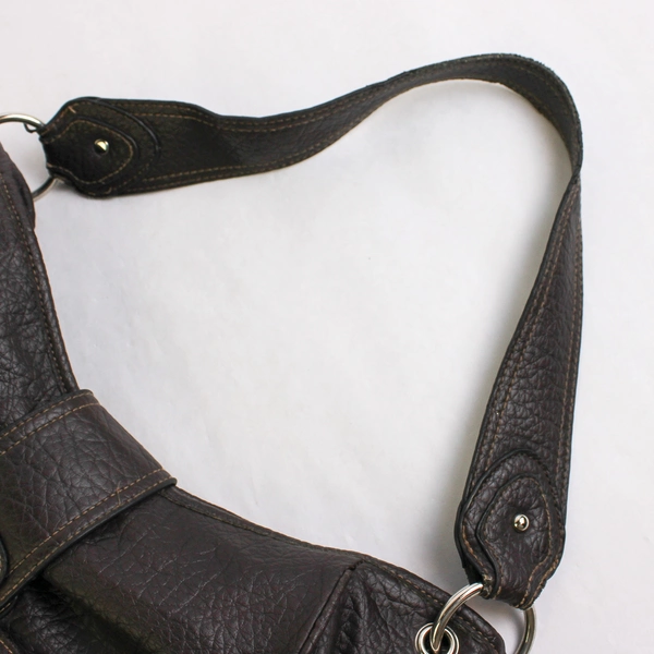 Rosetti Dark Brown Faux Leather Shoulder Bag Purse Flawed