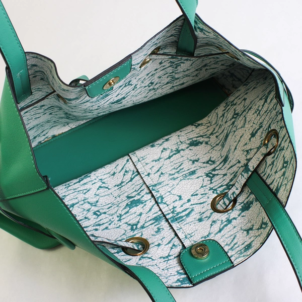 Sea Green Faux Leather Shoulder Bag Purse