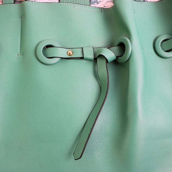 Sea Green Faux Leather Shoulder Bag Purse