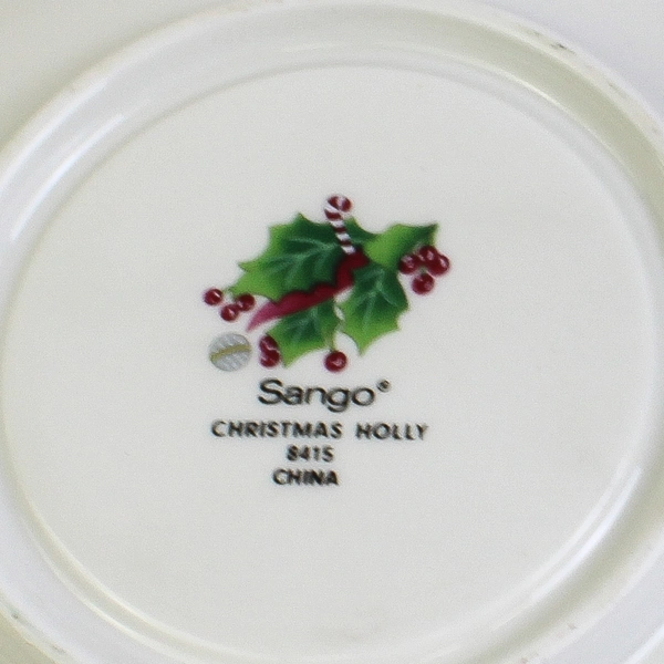 Lot Of 3 Sango Noel 1990 Christmas Pattern Footed Cups Gold Trim 8.5" Tall