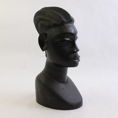 Hand-Carved Tribal African-Style Bust Wooden Sculpture 10"