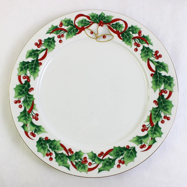 Lot Of 3 Sango Noel 1990 Christmas Pattern Dinner Plates Gold Trim 10.75" Dia