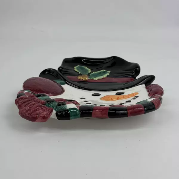 2003 Fitz & Floyd Top Hat Snowman Canape Plate