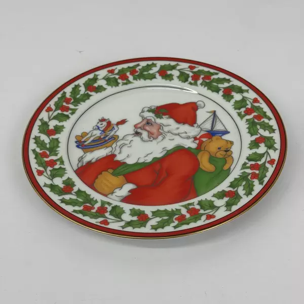 1990's Fitz And Floyd Kris Kringle Porcelain Christmas Plate 7.5 Inch